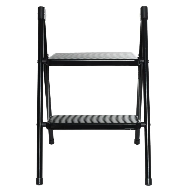 Стремянка, 63х47 см, 2 ступеньки, сталь/пластик, черная, Compact black, image-1