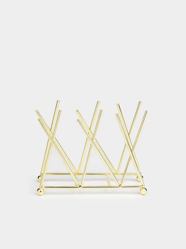 Салфетница, 14 см, металл, золотистая, Twist gold, image-0