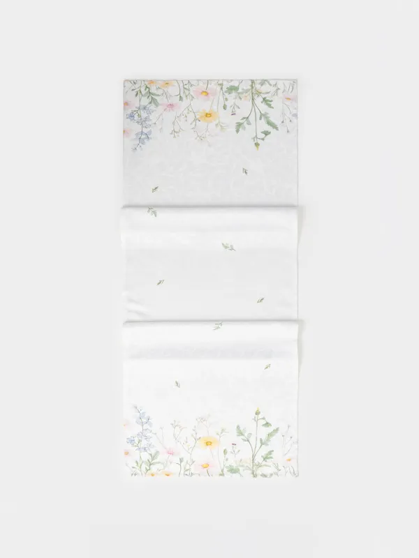 Дорожка настольная, 40х160 см, из жаккарда, Полевые цветы, Petals serenity, image-0