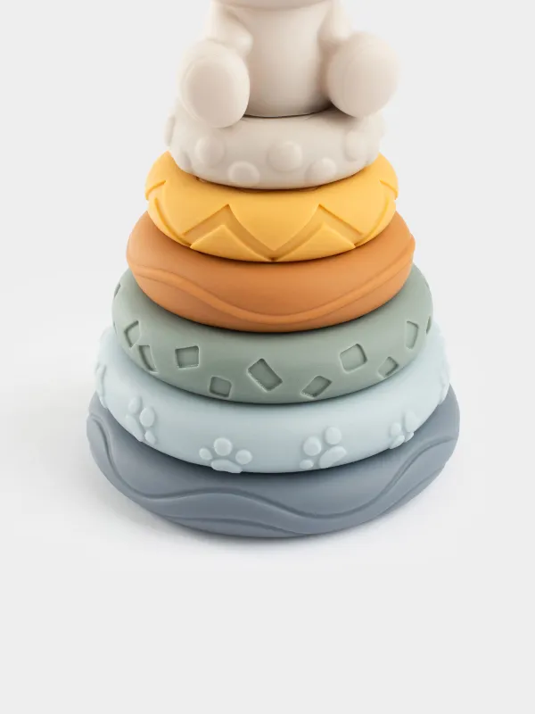 Игрушка развивающая, 19 см, Пирамидка зайка, Kiddy, image-5