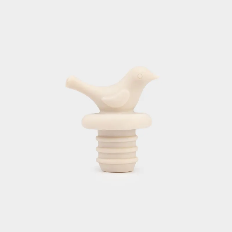 Пробка для винной бутылки, 5 см, силикон, бежевая, Птица, Soft kitchen