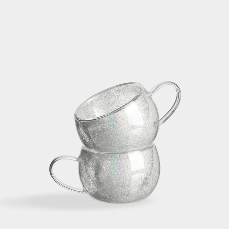 Кружка, 270 мл, 2 шт, с блестками и кристаллами, Air decor