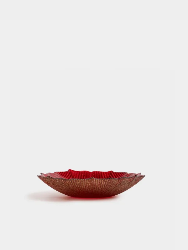 Блюдо глубокое, 20х5 см, стекло, Ribby color, image-1