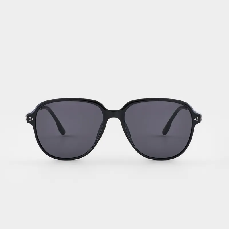 Очки солнцезащитные, металл/пластик, квадратные, черные, Eyewear