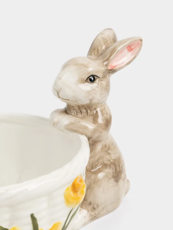 Конфетница, 22х13 см, Кролик с корзиной, Rabbit in narcis, image-2