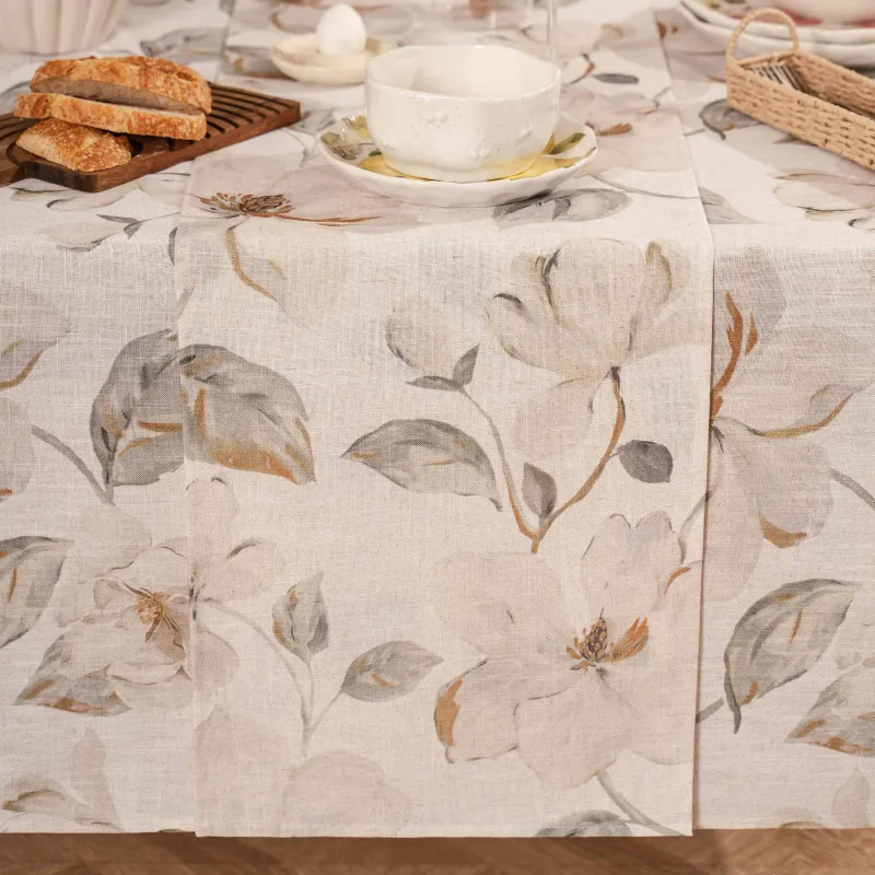 Дорожка настольная, 40х160 см, Цветы, Flowery flax