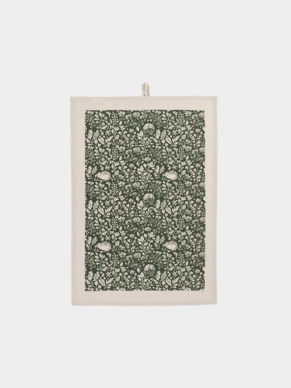 Полотенце кухонное, Hedgehogs in flowers, image-0