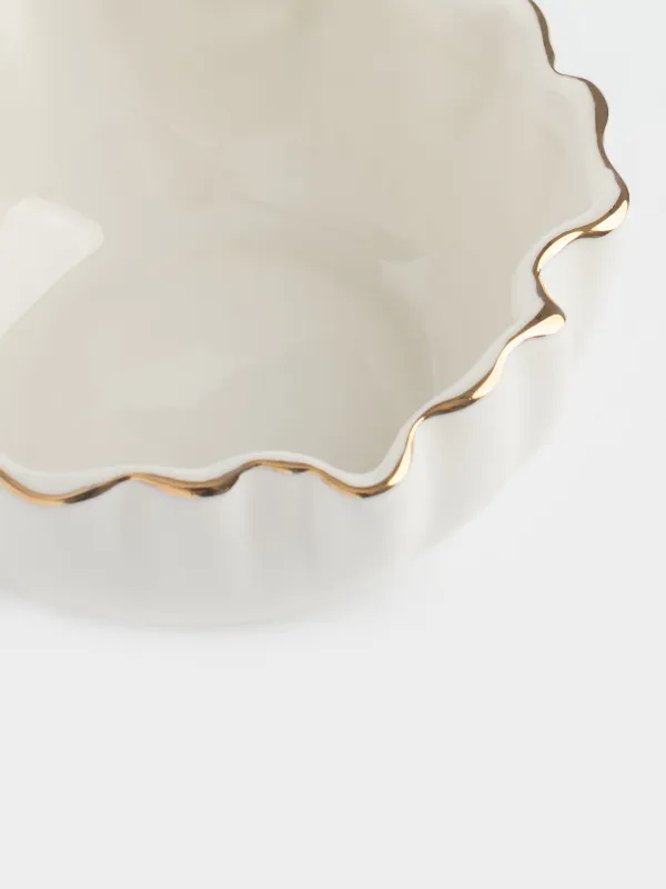 Салатник, 15х6 см, Мятый эффект, Crumple gold, image-3