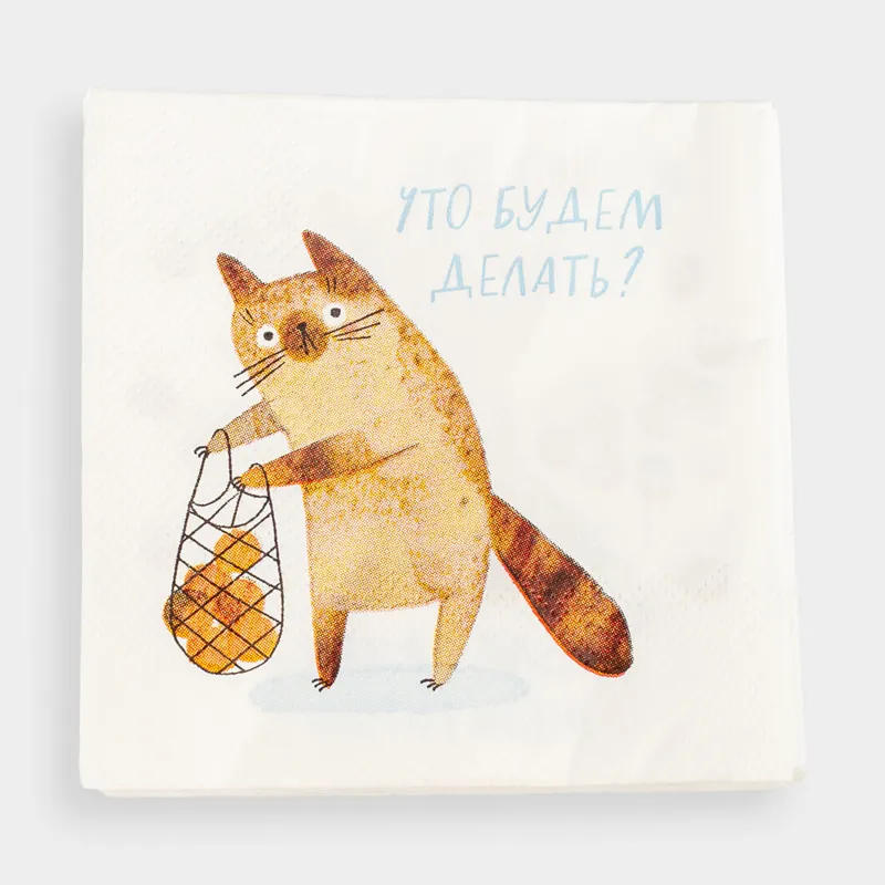 Салфетки бумажные, 21х21 см, 20 шт, Christmas cat