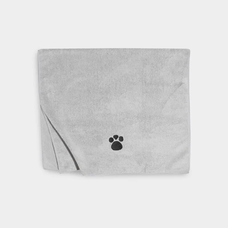 Полотенце для животных, 60х100 см, микрофибра, серое, Лапка, Clean pet