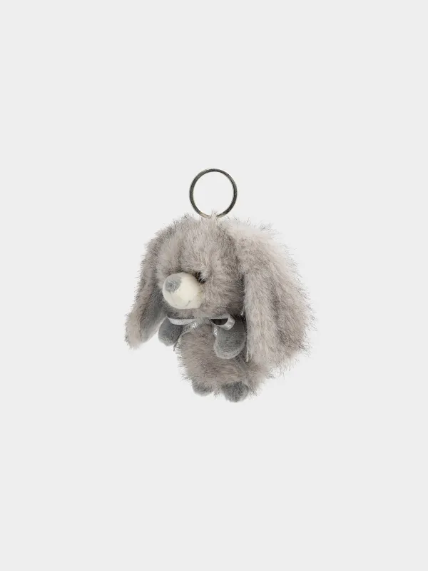Брелок, 11 см, мягкий, полиэстер/металл, серый, Заяц, Rabbit, image-1