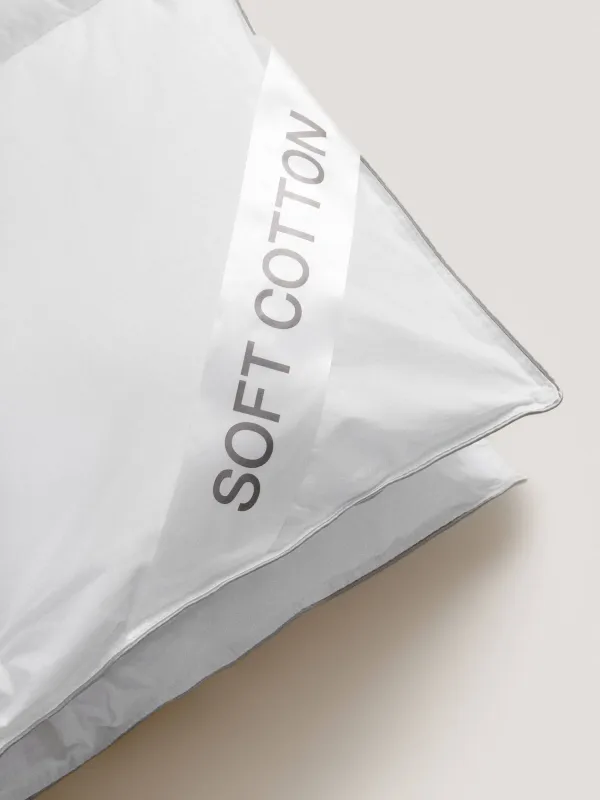 Одеяло, 200х220 см, хлопок/микрофибра, белое, с серебристым кантом, Soft cotton, image-3