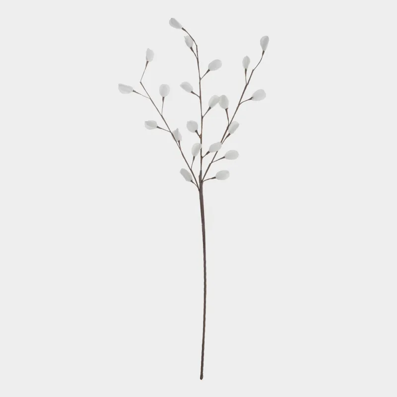 Ветка декоративная, 1 м, Белые листья, Flower garden, image-0
