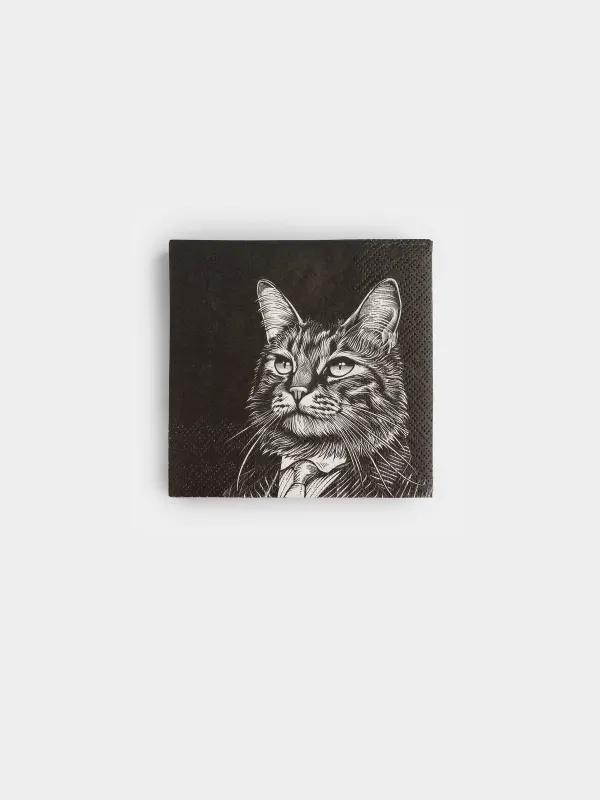Салфетки бумажные, 21х21 см, 20 шт, Cat, image-0