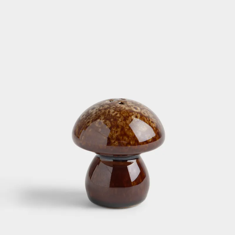 Емкость для соли или перца, 6 см, фарфор P, коричневая, Гриб, Autumn fungi