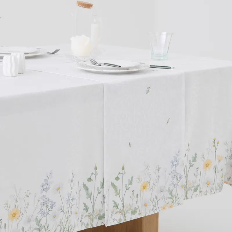 Дорожка настольная, 40х160 см, из жаккарда, Полевые цветы, Petals serenity