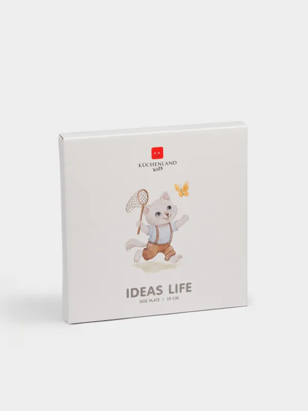 Тарелка закусочная, 19 см, Кот и бабочка, Ideas life, image-5