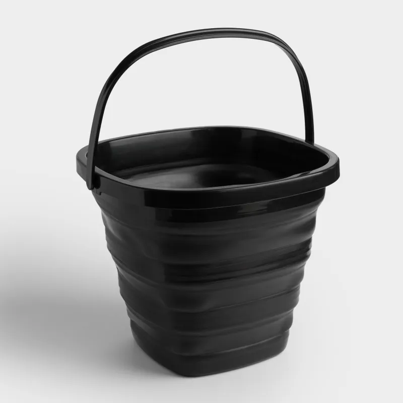 Ведро складное, 10 л, пластик/резина, квадратное, черное, Foldaway black, image-2