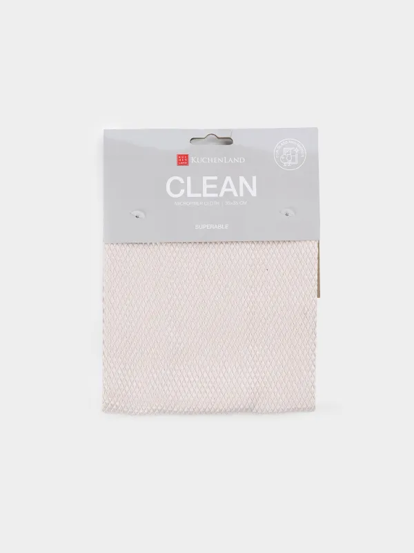 Тряпка для стекла, пластика и зеркал, 35х35 см, Рыбья чешуя, Clean, image-2
