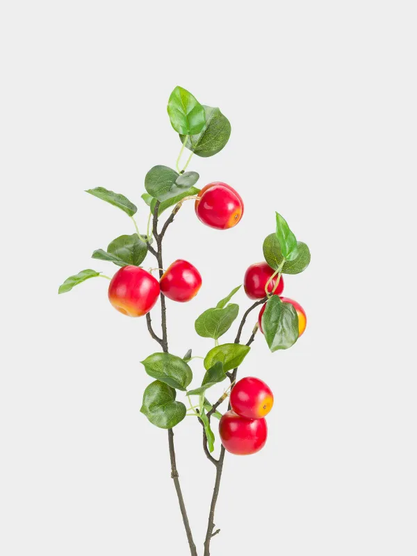 Ветка декоративная, 80 см, Красные яблоки, Fruit decor, image-1