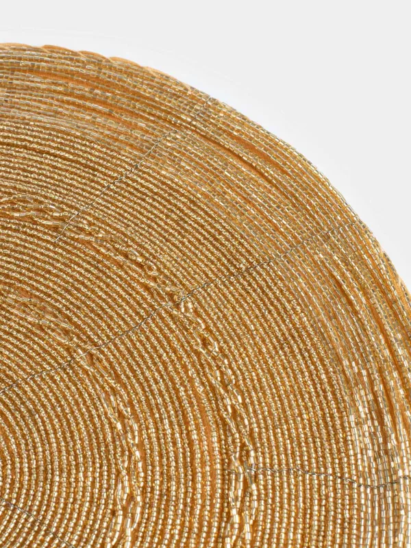 Салфетка под приборы, 36 см, из бисера, Circle beads, image-2
