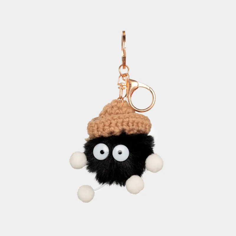 Брелок, 8 см, мягкий, полиэстер/металл, черный, Keychain toy