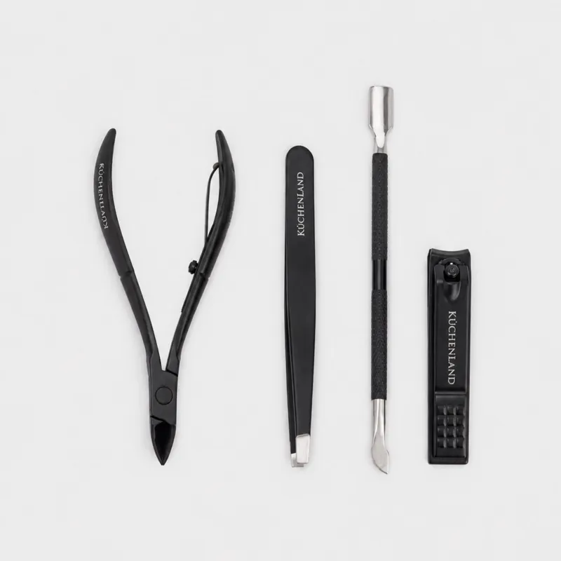 Набор маникюрный, 4 пр, сталь, черный, Manicure black