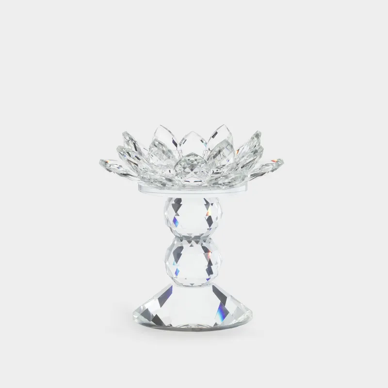 Подсвечник, 13 см, для цилиндрической свечи, Цветок, Crystal flower