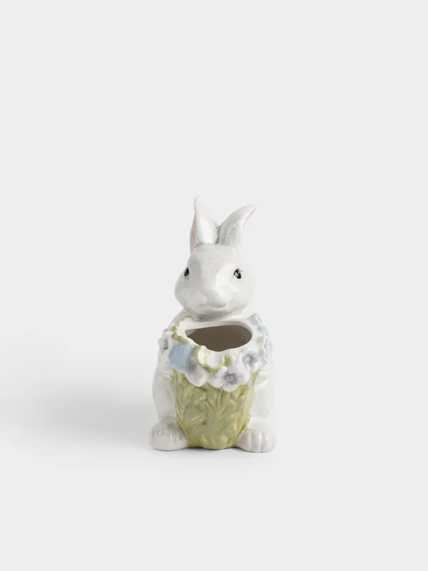 Кувшин, 540 мл, керамика D, серый, Кролик с букетом цветов, Easter, image-1