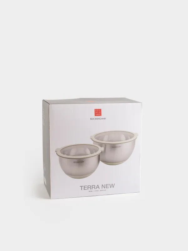 Миска, 2 шт, с крышкой, антискользящее дно, Terra new, image-4