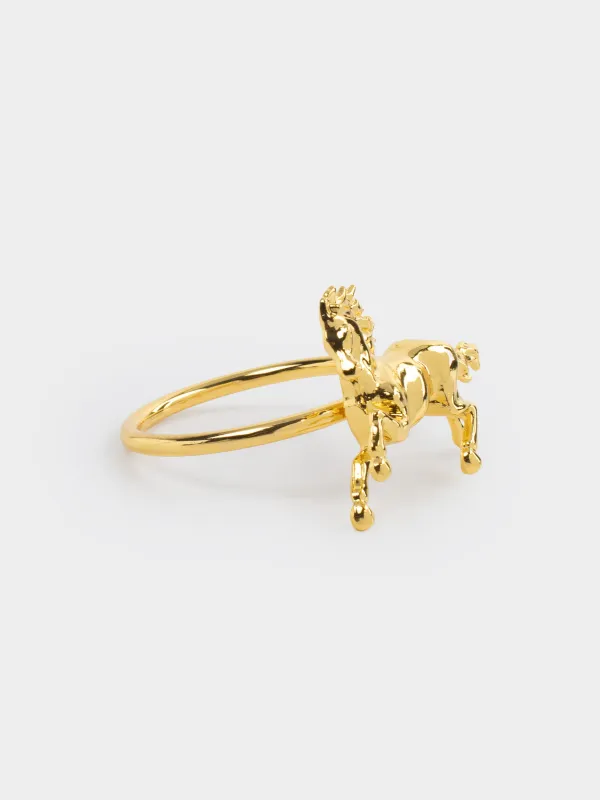 Кольцо для салфеток, Конь, Horse gold, image-2