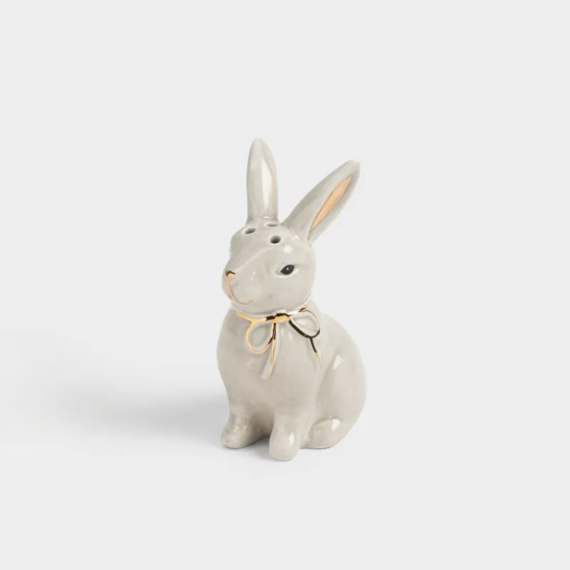 Емкость для соли или перца, 9 см, Кролик с бантом, Rabbit gold