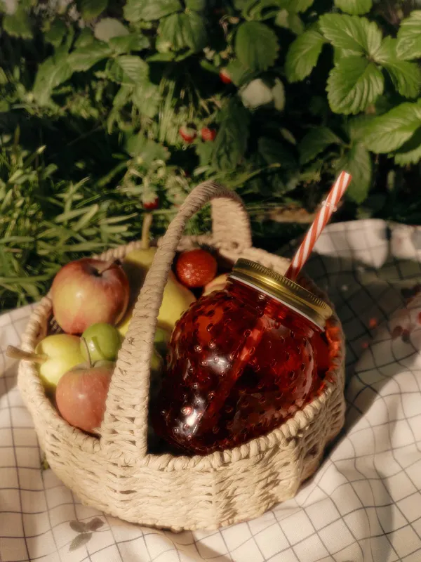 Банка для напитков, 450 мл, с трубочкой, Клубника, Summer drink, image-4