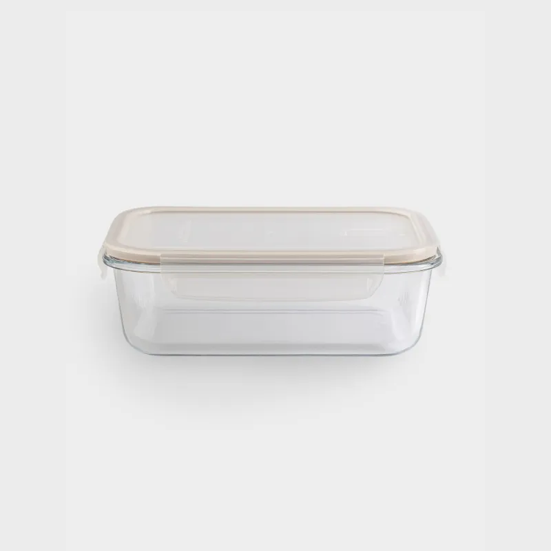 Контейнер, 1,5 л, с клипсами, с клапаном, стекло Т, прямоугольный, Soft kitchen