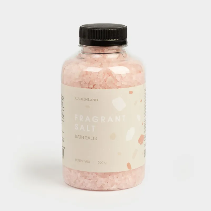 Соль для ванны, 500 гр, бело-розовая, Ягодный микс, Fragrant salt