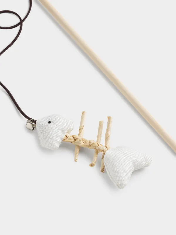 Игрушка-удочка для кошек, 1 м, с колокольчиком, Рыбка, Playful cat, image-1