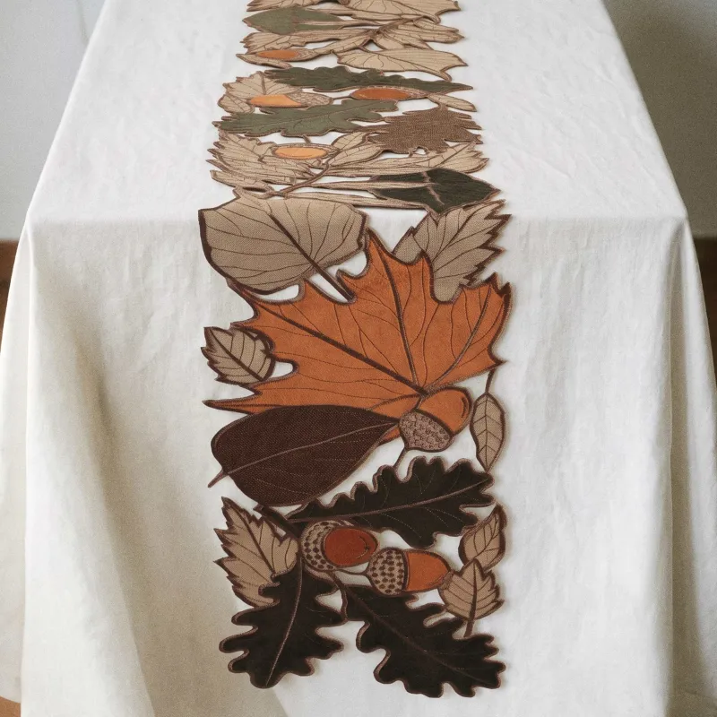 Дорожка настольная, песочная, Autumn leaf