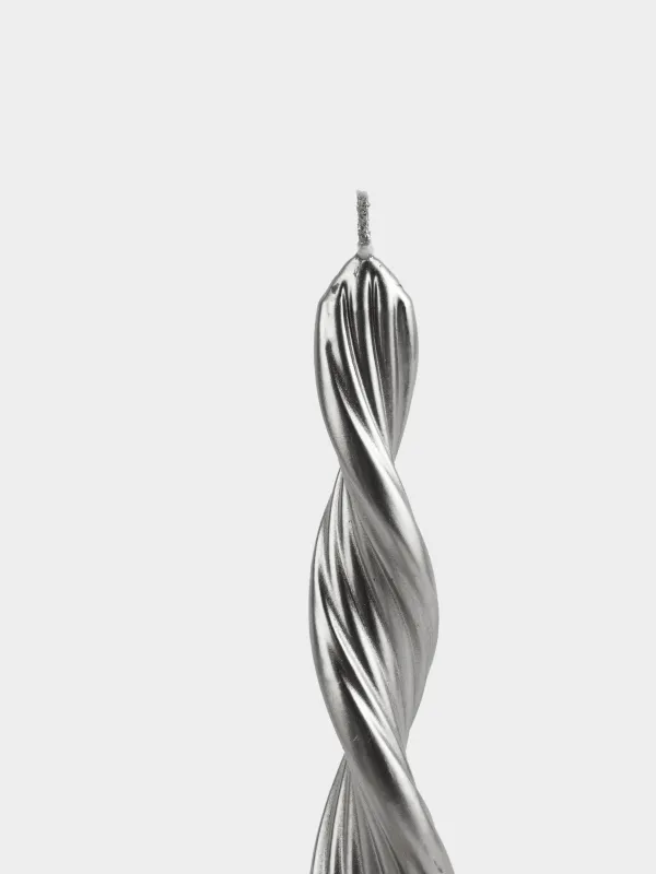 Свеча, 2 шт, 20 см, тонкая, Спираль, Spiral shape, image-1
