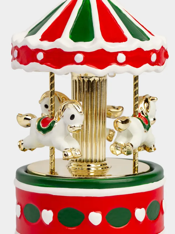 Статуэтка музыкальная, 16 см, с подсветкой, Карусель, Christmas style, image-1