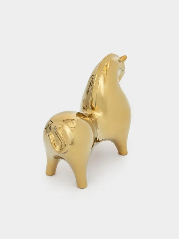 Статуэтка, 31х27 см, Конь, Horse gold, image-2