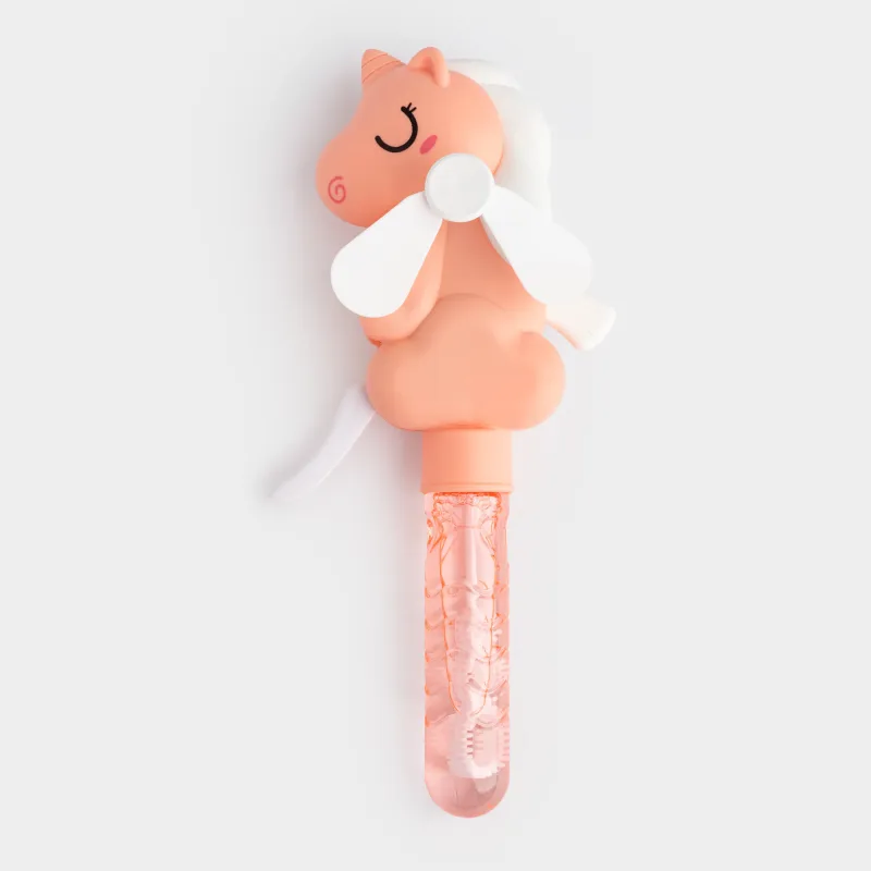 Мыльные пузыри, 24 см, 35 мл, с вентилятором, пластик, розовые, Единорог, Unicorn, image-0