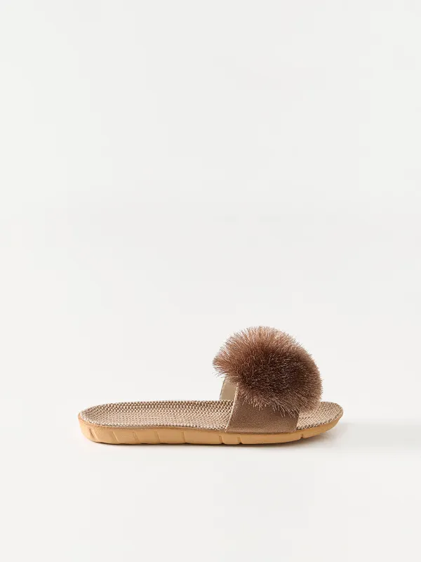 Тапочки женские, с помпоном, Pompon, image-0