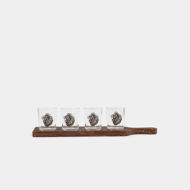 Стопка для водки, 4 шт, на подставке, Lux elements decor