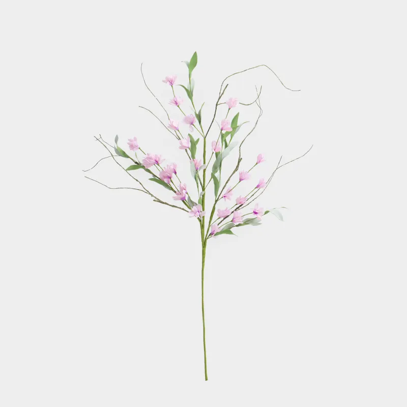 Ветка декоративная, 80 см, Розовые цветы, Flower garden
