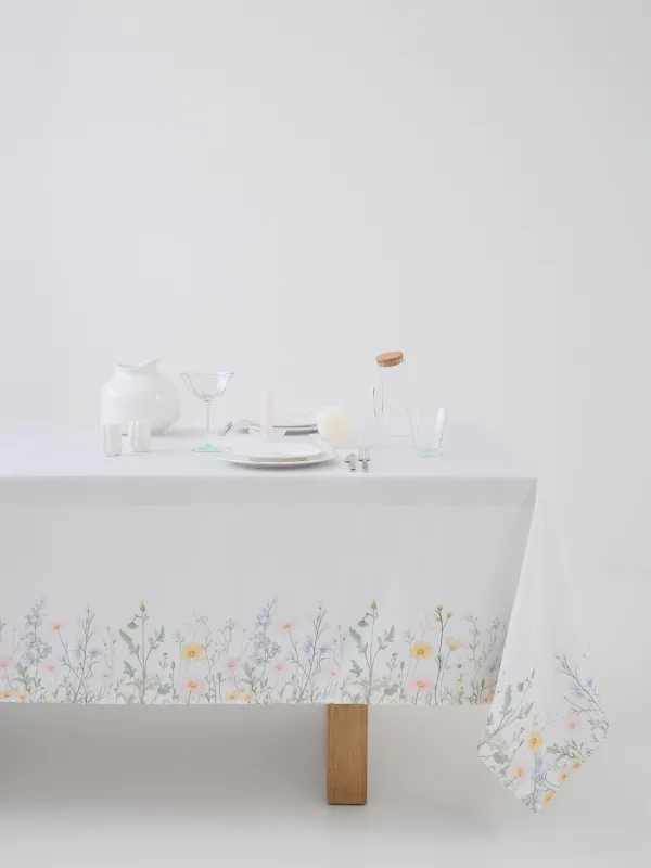 Скатерть, 170х250 см, из жаккарда, Полевые цветы, Petals serenity, image-0