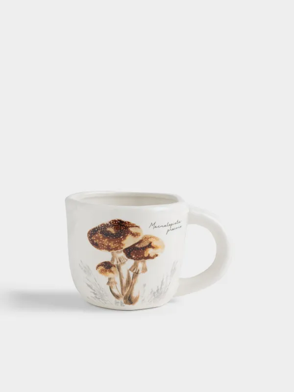 Кружка, 490 мл, керамика D, молочная, Грибы, Autumn fungi, image-0