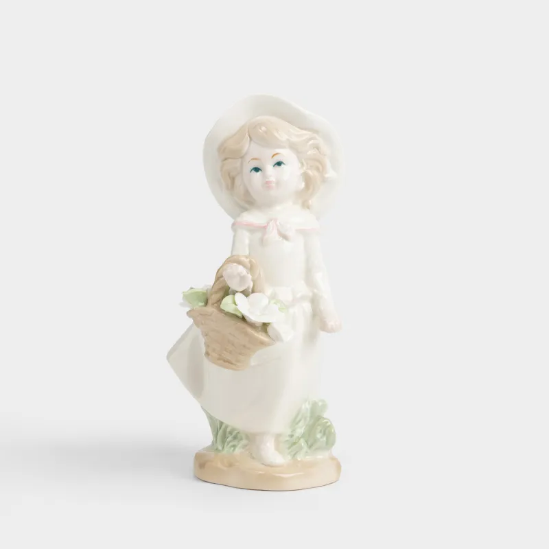 Статуэтка, 18 см, Девочка с цветами, Girl figurine