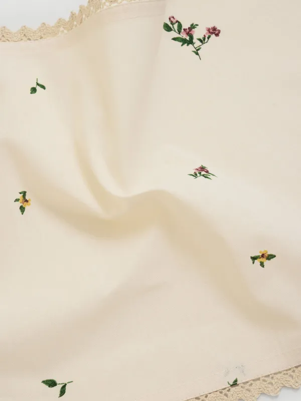 Салфетка под приборы, бежевая, с кружевом, El flower, image-4