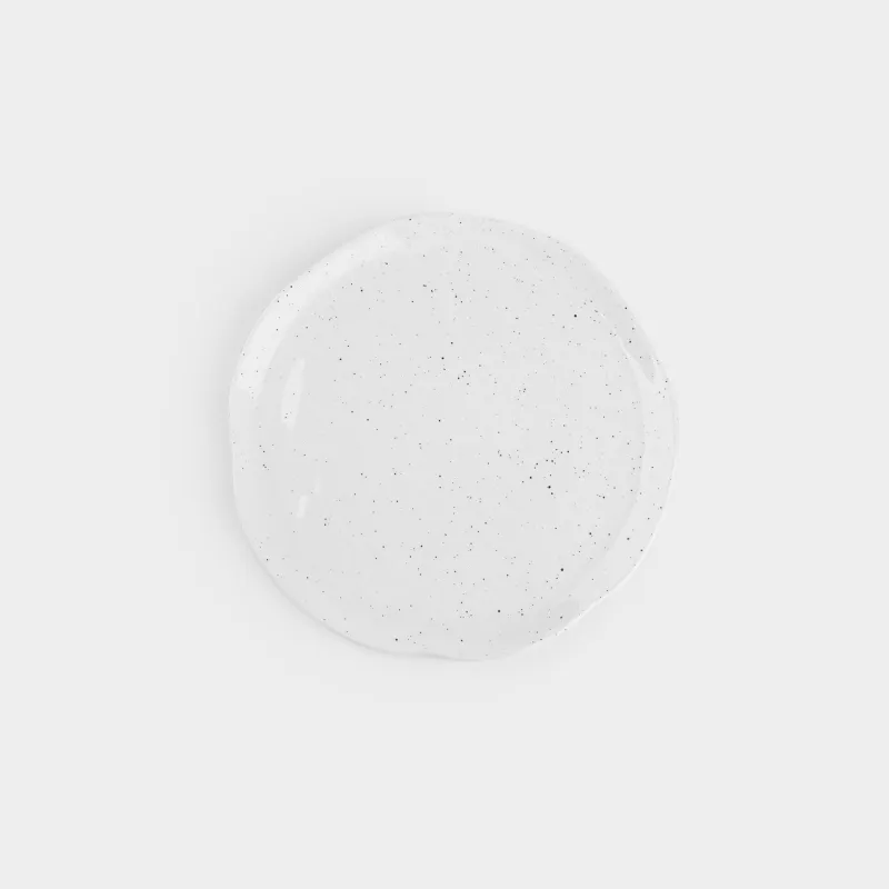 Тарелка закусочная, в крапинку, молочная, Crumple speckled
