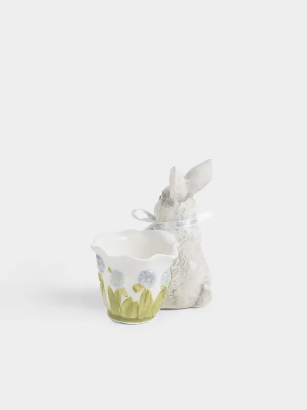 Подставка для яйца, 10 см, Кролик с цветами, Easter, image-3